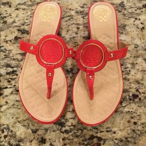 Vince Camuto red leather sandal sz 7.5 NEW